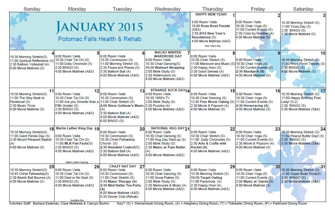 A Comprehensive Calendar Of Trips And Activities For Seniors A Comprehensive Calendar Of Trips And Activities For Seniors