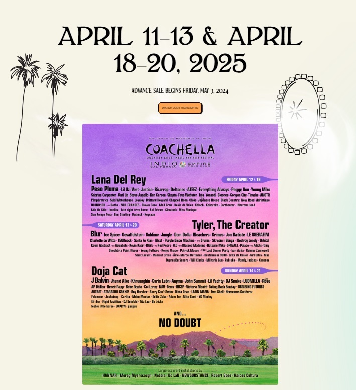 Amazon's Best Selection: Official Coachella 2025 Artist Merchandise Amazon's Best Selection: Official Coachella 2025 Artist Merchandise