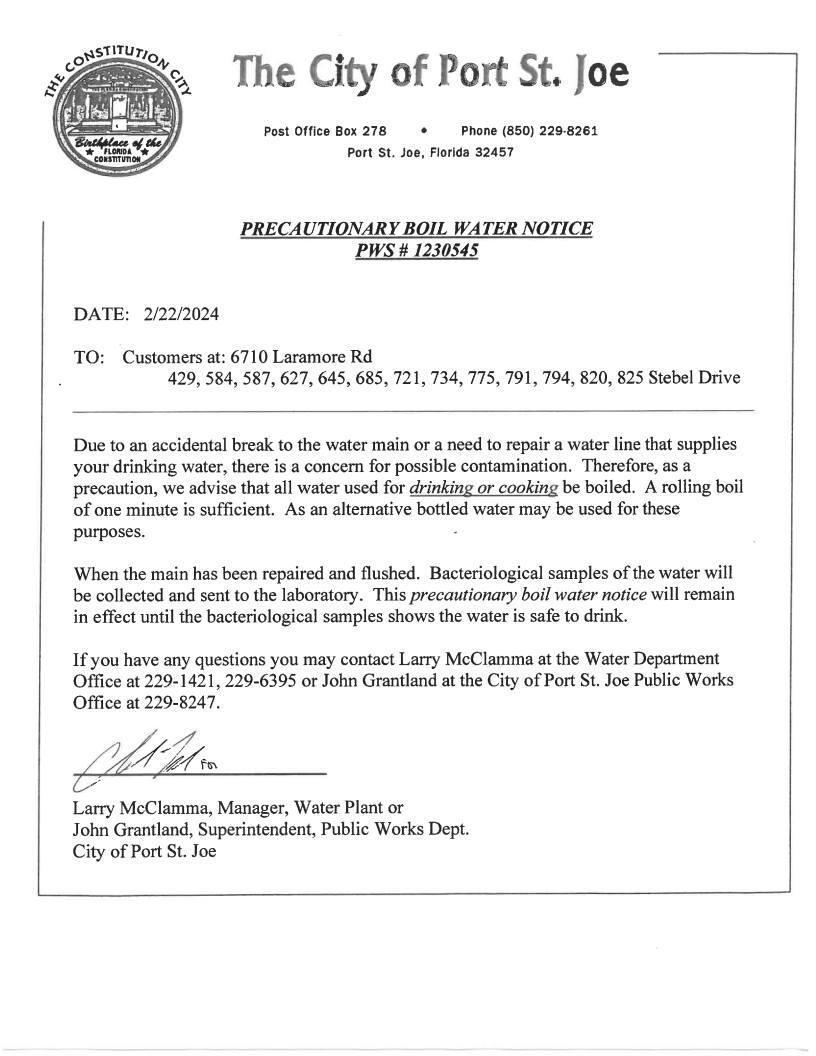 Boil Water Notice Issued For Robinson, Brown County Boil Water Notice Issued For Robinson, Brown County