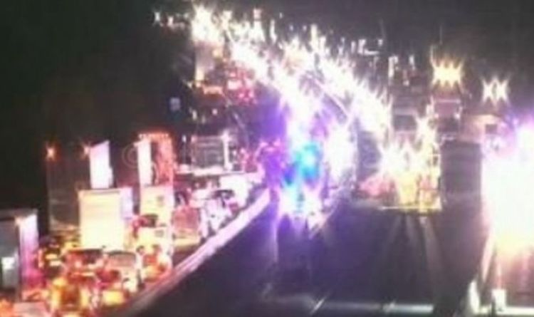 Emergency Services Respond To M56 Car Overturn, Casualty On Motorway Emergency Services Respond To M56 Car Overturn, Casualty On Motorway