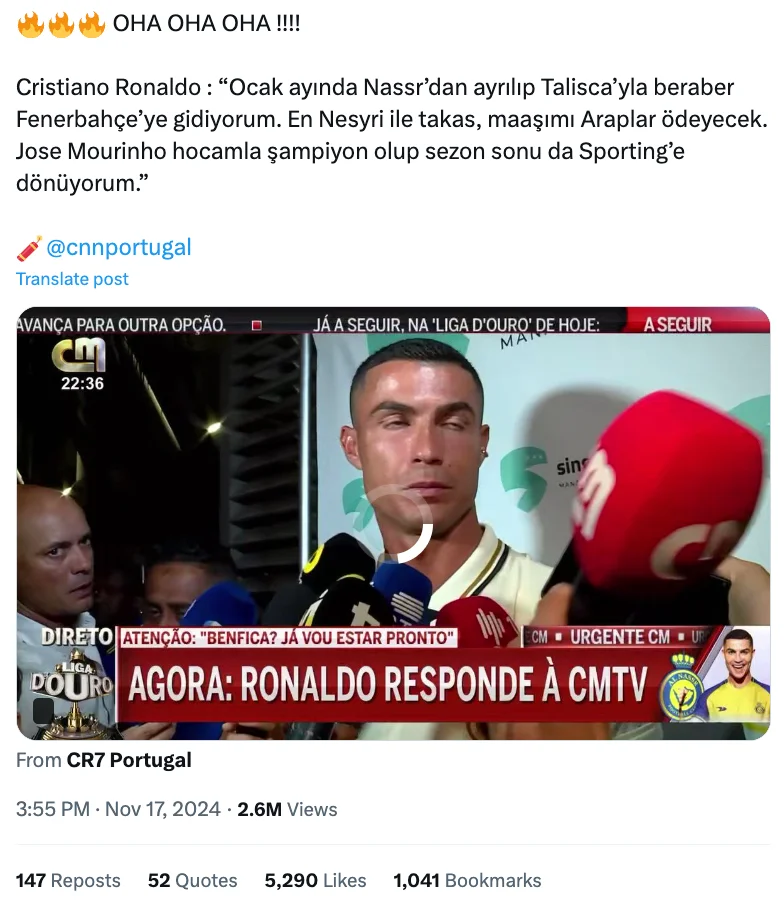 Fenerbahçelileri Heyecanlandıran Ronaldo Görüntüleri! Portekiz Kampından Sürpriz