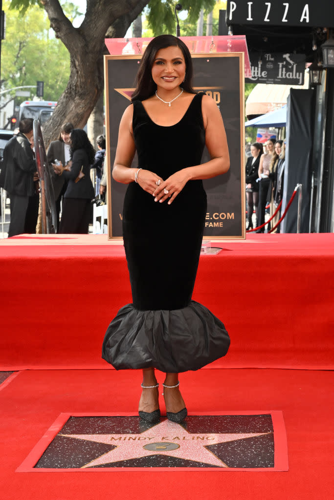 Hollywood Walk Of Fame: Mindy Kaling's Chic Peplum Ensemble Hollywood Walk Of Fame: Mindy Kaling's Chic Peplum Ensemble