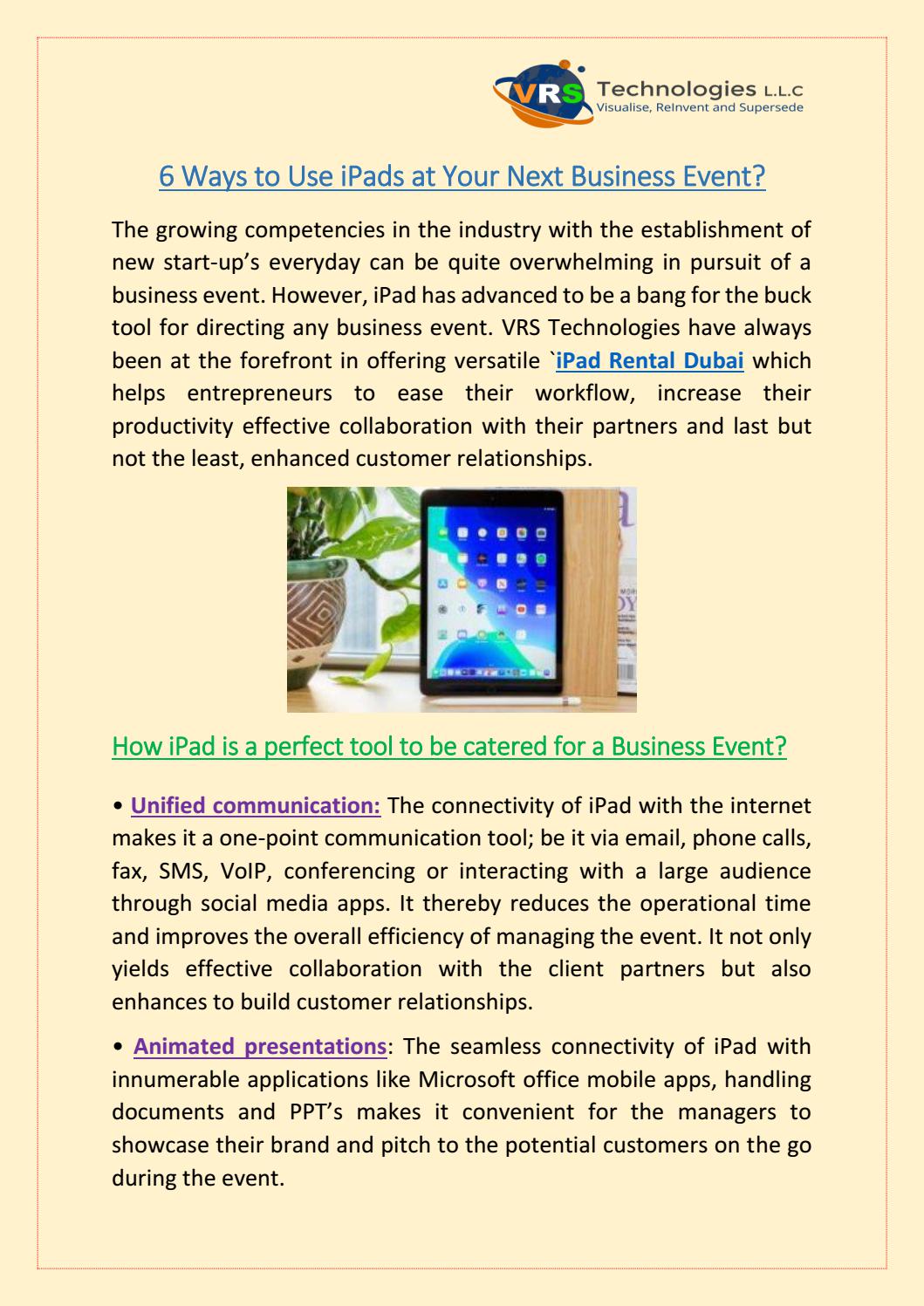 How Rented IPads Enhance Business Conference Networking How Rented IPads Enhance Business Conference Networking