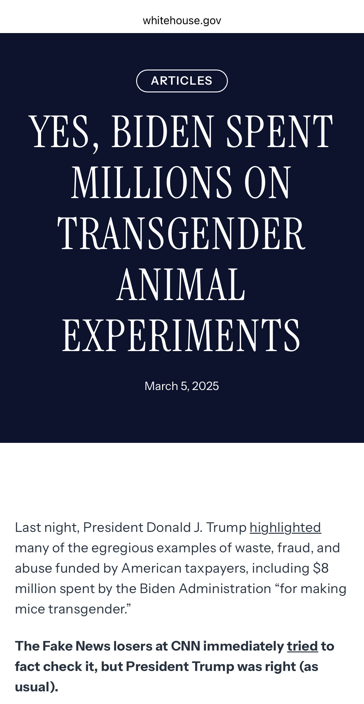 Is There US Funding For Scientific Research On Transgender Mice? Is There US Funding For Scientific Research On Transgender Mice?