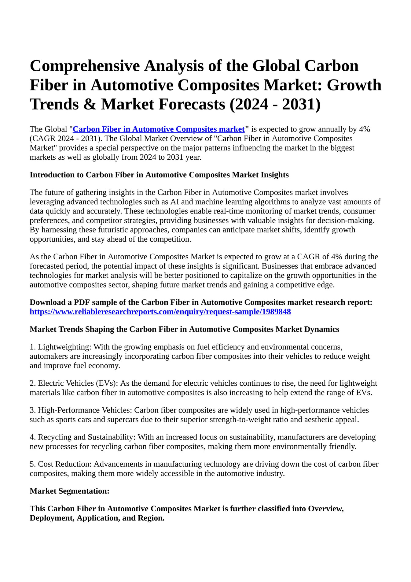 Natural Fiber Composites Market: Growth Drivers, Trends, And Future Projections (2029) Natural Fiber Composites Market: Growth Drivers, Trends, And Future Projections (2029)