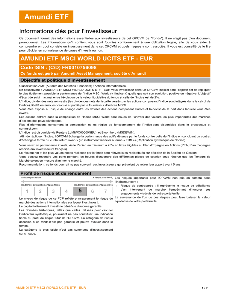 Net Asset Value (NAV) Of Amundi MSCI World II UCITS ETF Dist: A Detailed Explanation Net Asset Value (NAV) Of Amundi MSCI World II UCITS ETF Dist: A Detailed Explanation