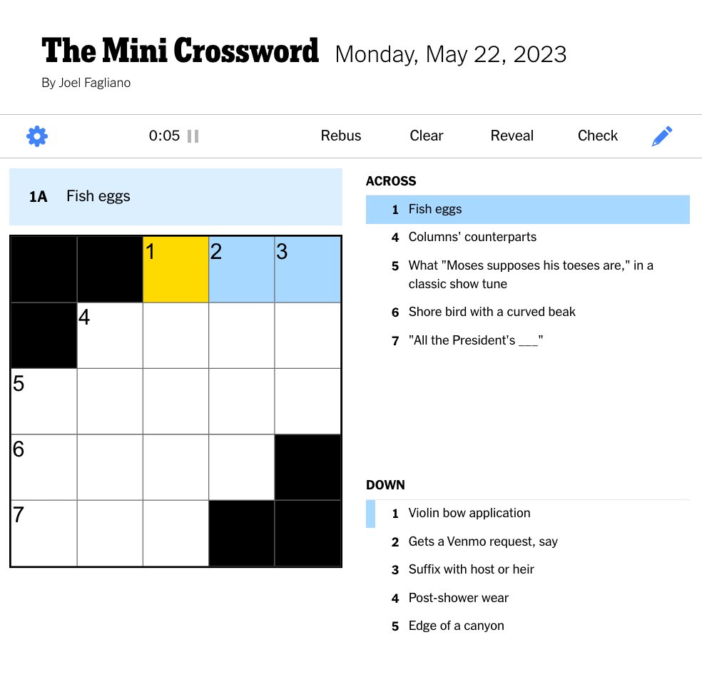 NYT Mini Crossword Solutions: Sunday, May 11th NYT Mini Crossword Solutions: Sunday, May 11th
