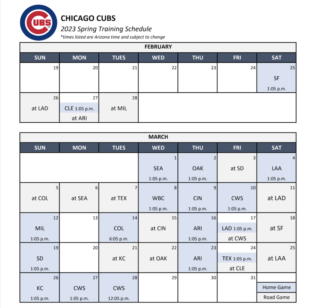 Spring Training Baseball: Cubs Vs. Padres In Mesa (March 4th, 2:05 CT Preview)
