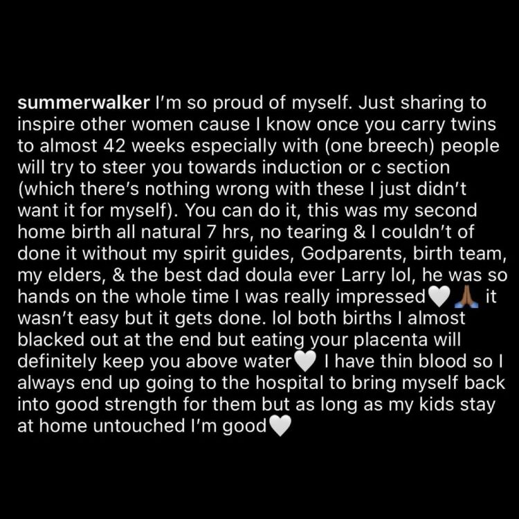 Summer Walker's Near-Fatal Childbirth Experience Summer Walker's Near-Fatal Childbirth Experience
