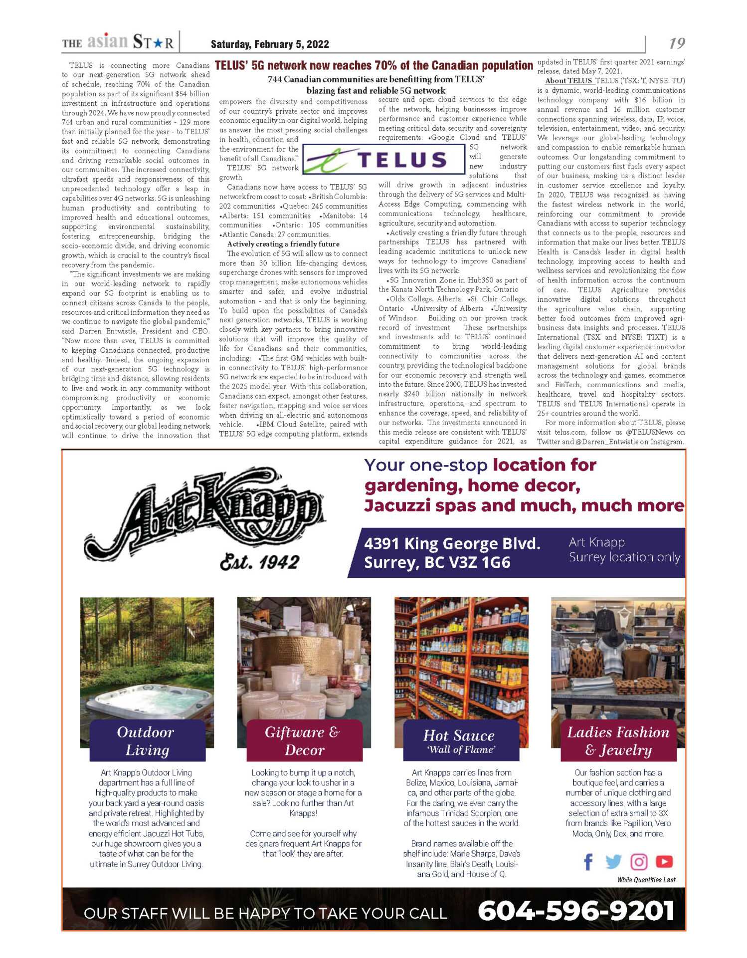 Telus Announces Major Network Expansion With Five-Year Plan Telus Announces Major Network Expansion With Five-Year Plan