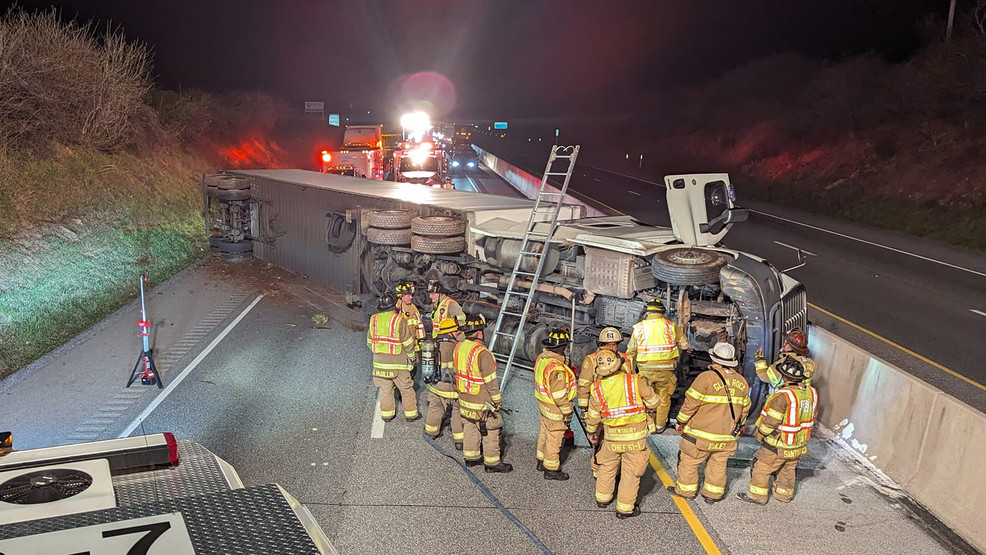 Tractor-Trailer Carrying Produce Overturns On I-83 Tractor-Trailer Carrying Produce Overturns On I-83