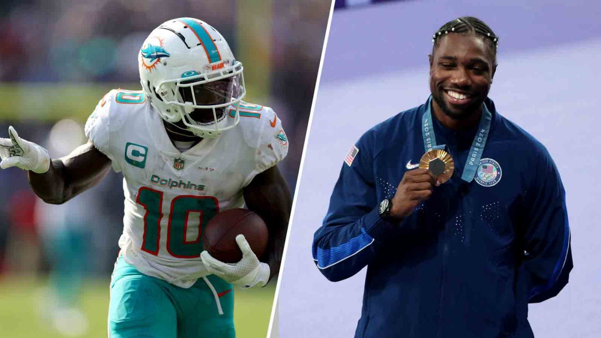 Tyreek Hill Vs. Noah Lyles: Michael Johnson's Take On The Hypothetical Race Tyreek Hill Vs. Noah Lyles: Michael Johnson's Take On The Hypothetical Race