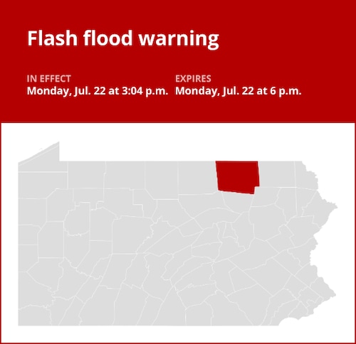 Urgent: Flash Flood Warning For Bradford And Wyoming Counties Due To Thunderstorms Urgent: Flash Flood Warning For Bradford And Wyoming Counties Due To Thunderstorms