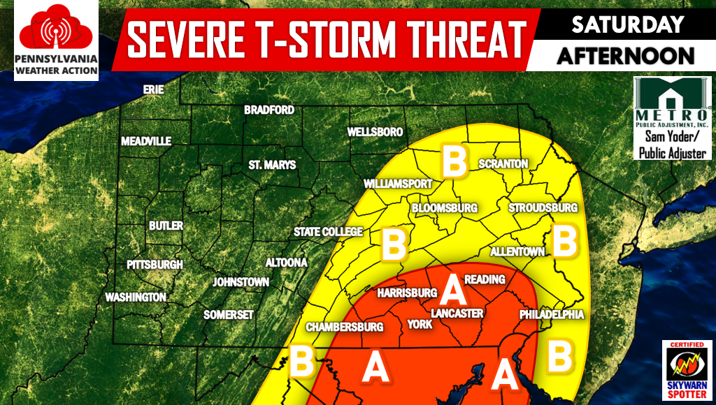 Urgent Weather Alert: Severe Thunderstorms Possible In South-Central PA Urgent Weather Alert: Severe Thunderstorms Possible In South-Central PA