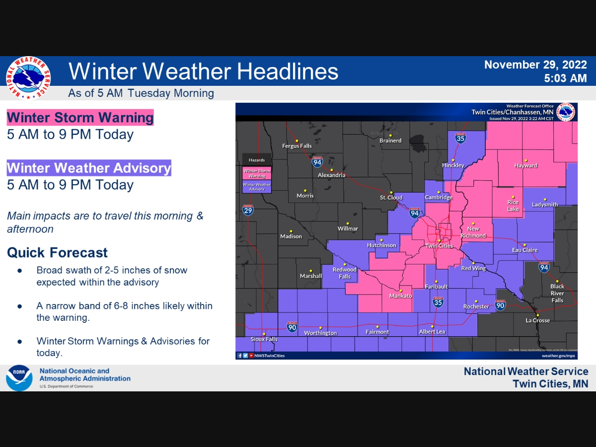 Winter Storm Warning: Four Or More Inches Of Snow Tuesday, Dangerous Cold Winter Storm Warning: Four Or More Inches Of Snow Tuesday, Dangerous Cold