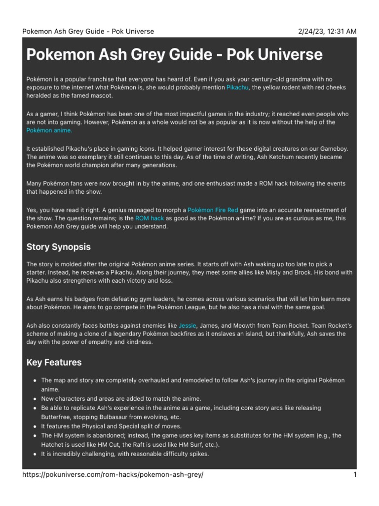 Your Essential Pokemon Ash Gray Walkthrough And Strategy Guide Your Essential Pokemon Ash Gray Walkthrough And Strategy Guide